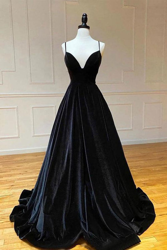 Simple Velvet Long Prom Dresses Evening Dresses
