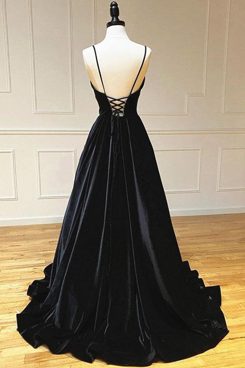 Simple Velvet Long Prom Dresses Evening Dresses