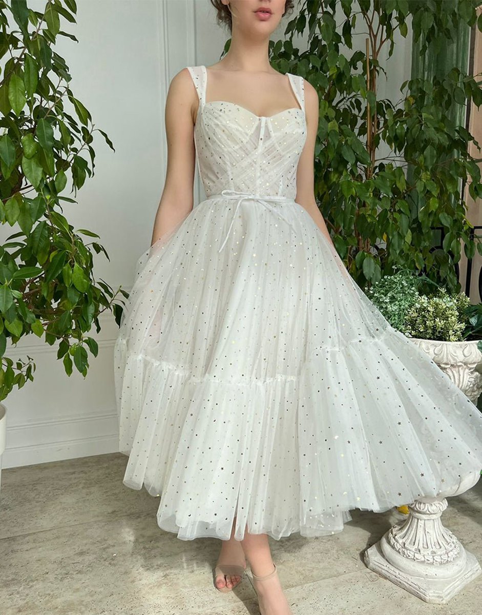 Straps Short Tulle Homecoming Dresses