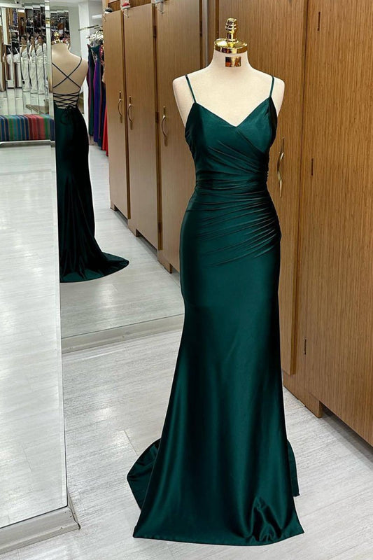 Mermaid Satin Long Prom Dresses