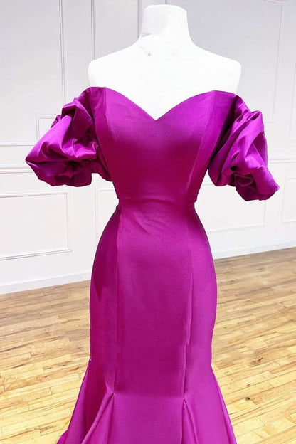 Satin Strapless Trumpet Long Prom Dresses