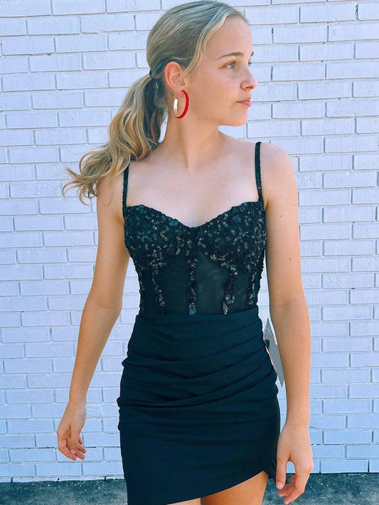 Sparkly Corset Sequin Tight Homecoming Dresses