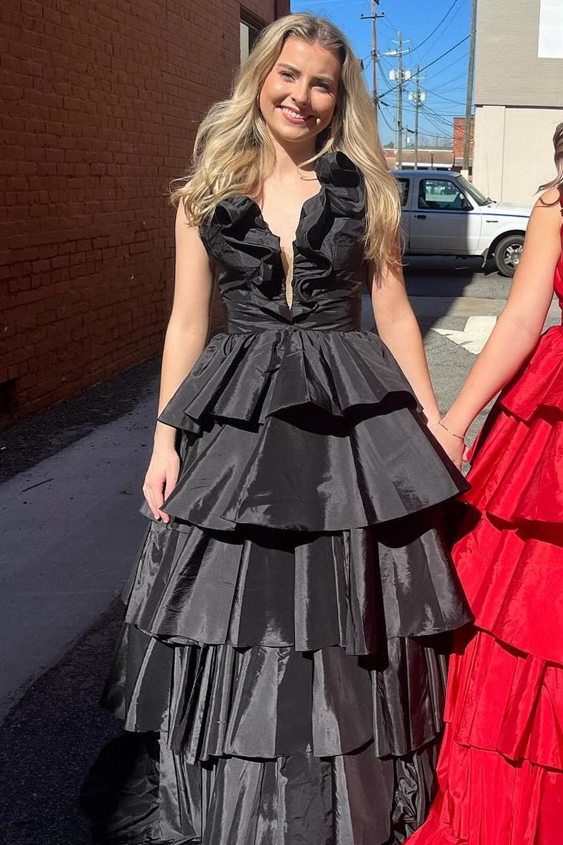 Halter Ruffle Tie A-line Prom Dresses