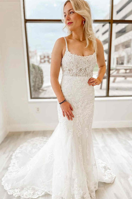 Mermaid Long Bridal Dresses with Appliques