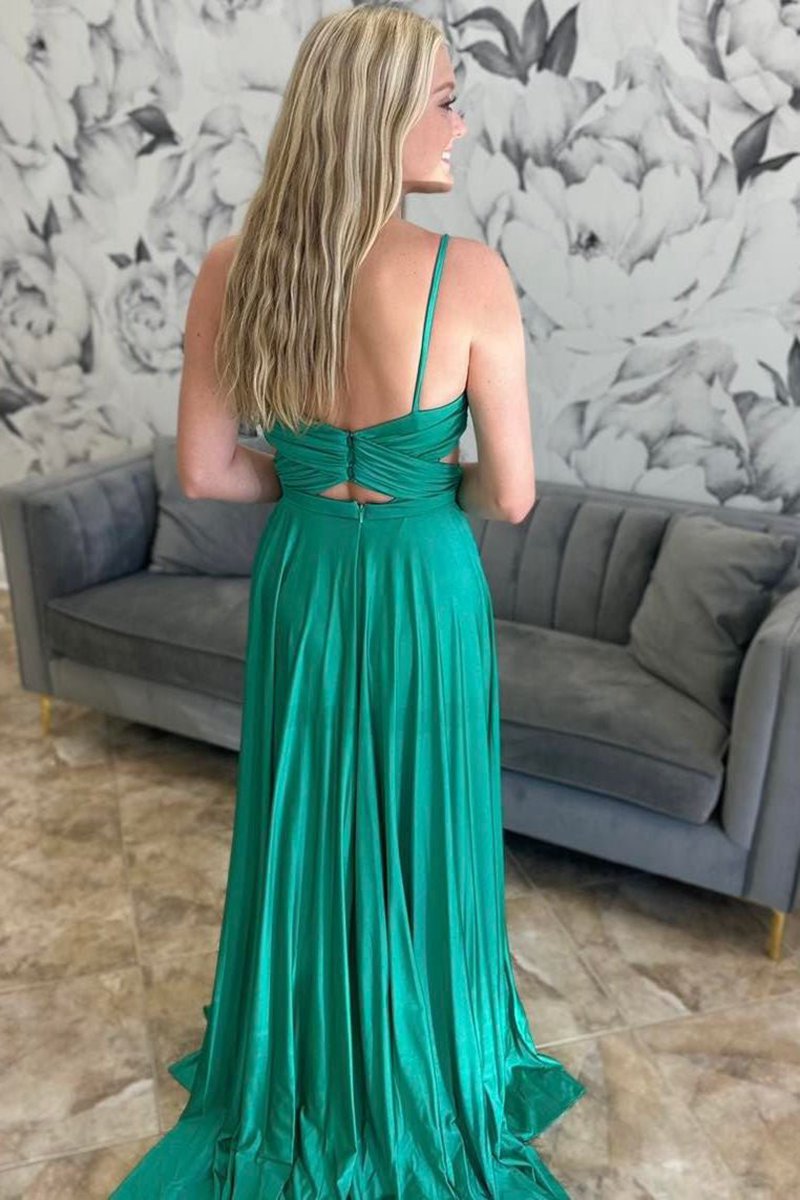 Pleated A-line Formal Dresses