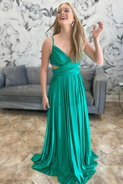 Pleated A-line Formal Dresses