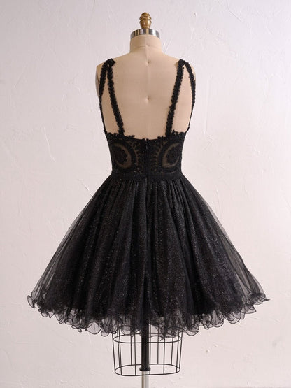 Embellished Embroidery Tulle Short Cocktail Dresses
