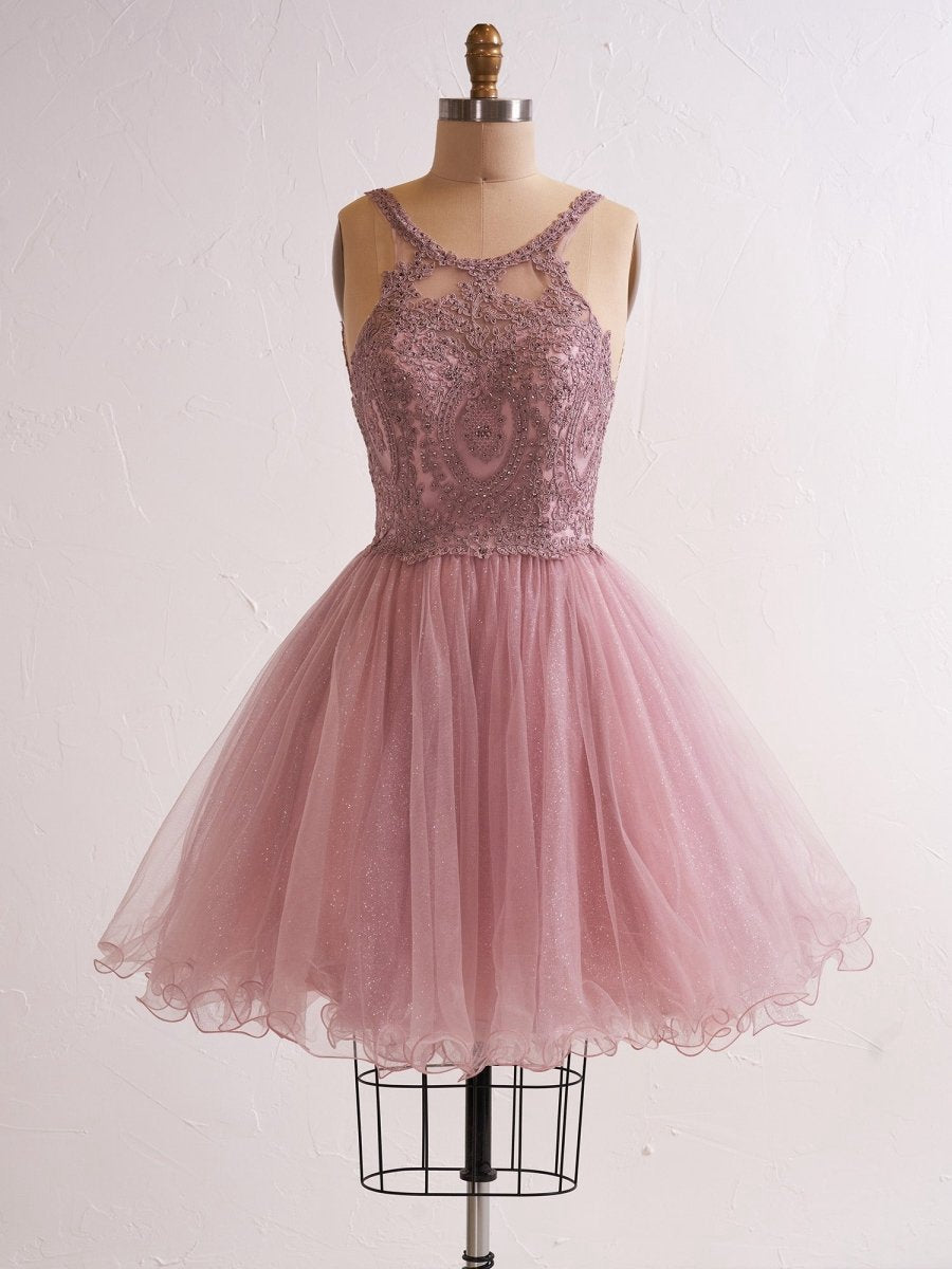 Embellished Embroidery Tulle Short Cocktail Dresses