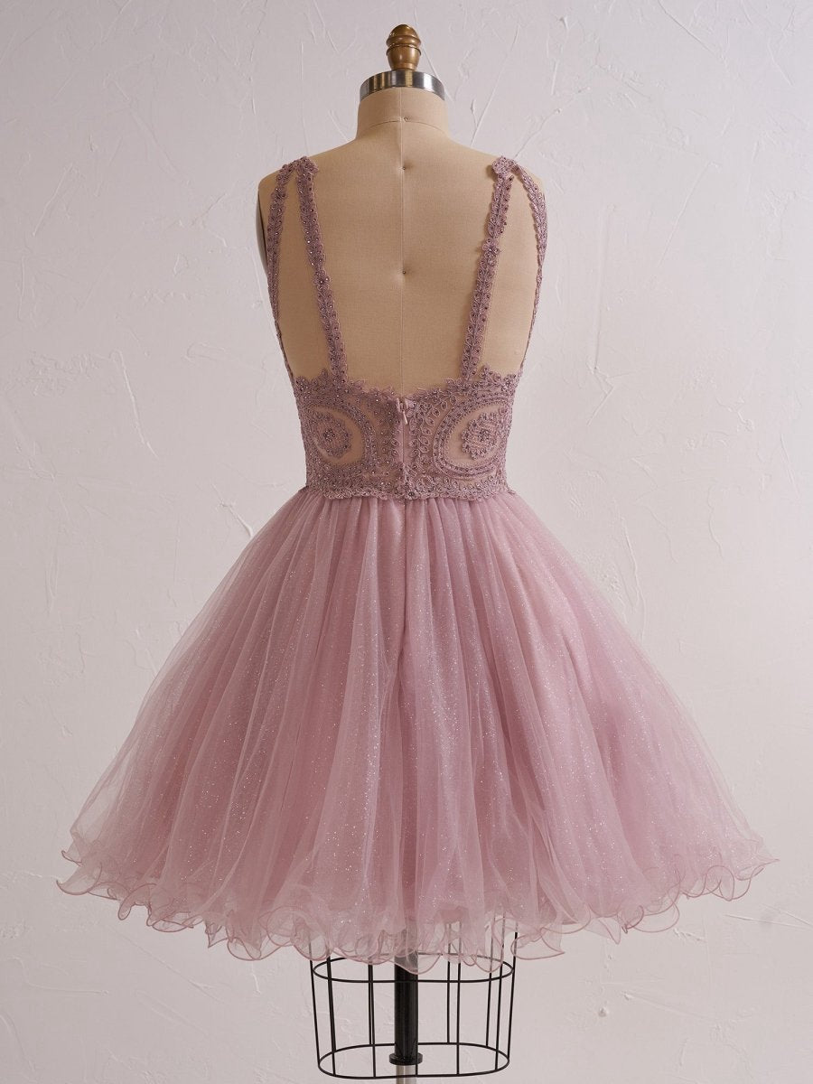 Embellished Embroidery Tulle Short Cocktail Dresses
