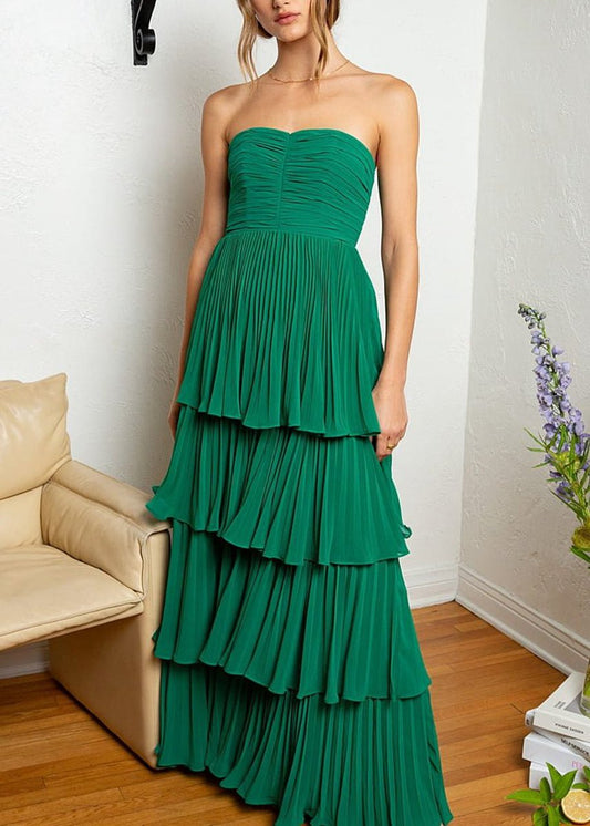 Strapless Ruffle Multi-Layer Long Prom Dresses