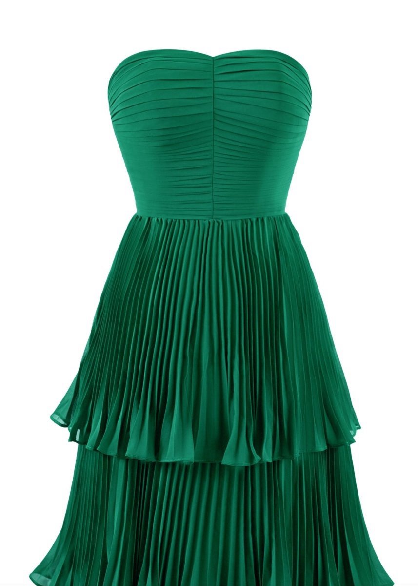 Strapless Ruffle Multi-Layer Long Prom Dresses