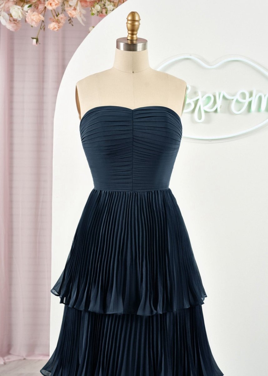 Strapless Ruffle Multi-Layer Long Prom Dresses