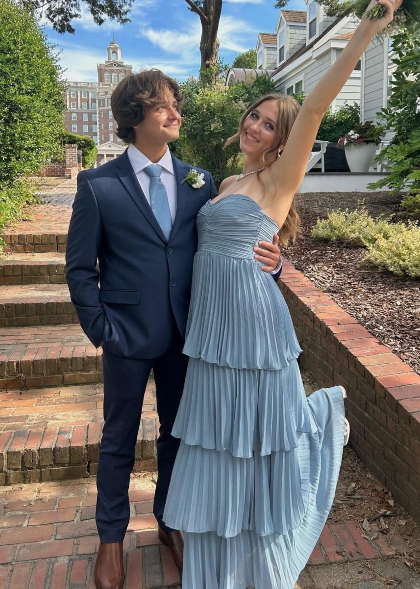 Strapless Ruffle Multi-Layer Long Prom Dresses