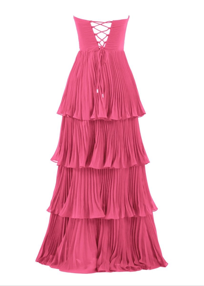 Strapless Ruffle Multi-Layer Long Prom Dresses
