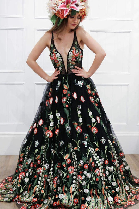 Gorgeous Floral EmbroideProm Dresses