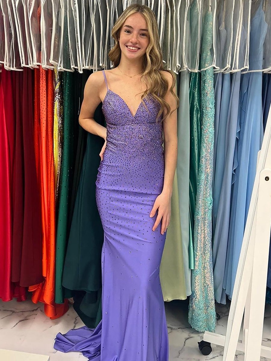 Mermaid V-Neck Long Prom Dresses