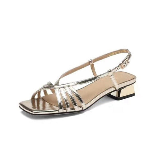 Sparkly Open Toe Low Heel Sandal
