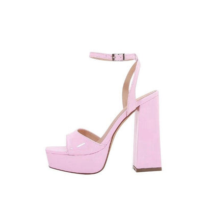 Chunky One Strap High Heel Sandals