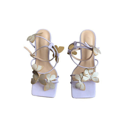 Cross Strap Butterfly Stiletto High Heel