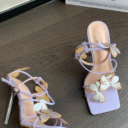 Cross Strap Butterfly Stiletto High Heel