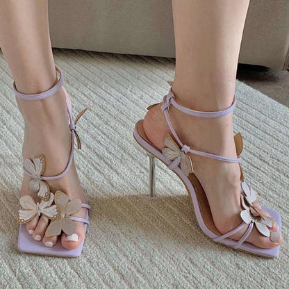Cross Strap Butterfly Stiletto High Heel