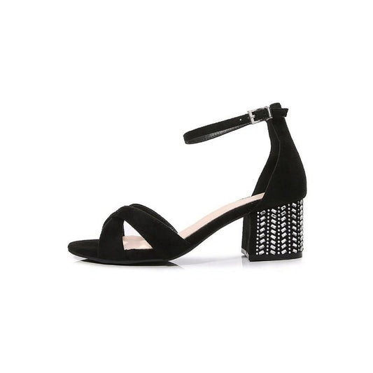 Cross Ankle Strappy Chunky Heel Sandal