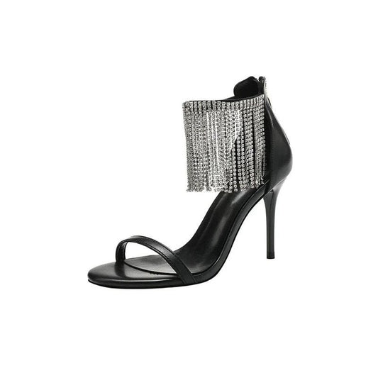 Rhinestone Thick High Heels