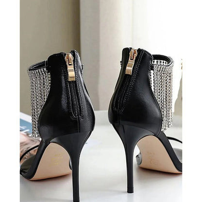 Rhinestone Thick High Heels