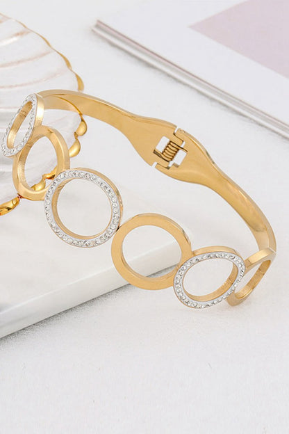 Antique Titanium Steel Cutout Round Bracelet