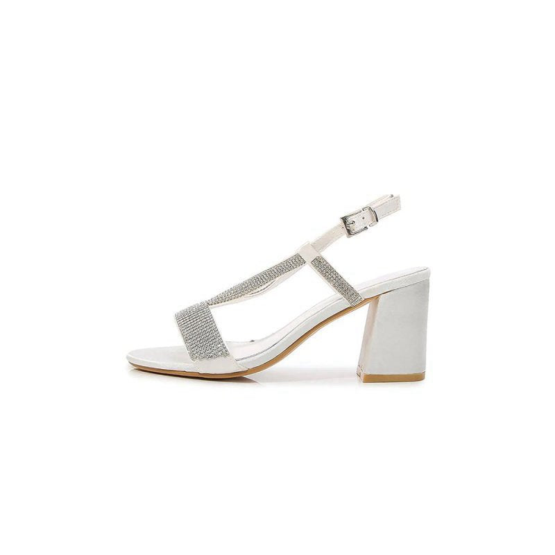 Rhineshones Open Toe Block Heel Sandal