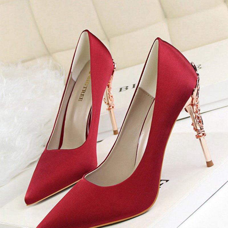 Shallow Metal Stiletto Heels