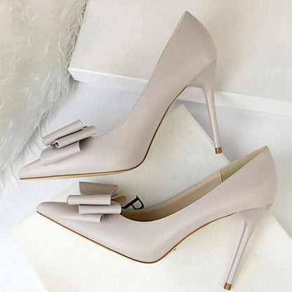 Stiletto Pointy Heels with Bows