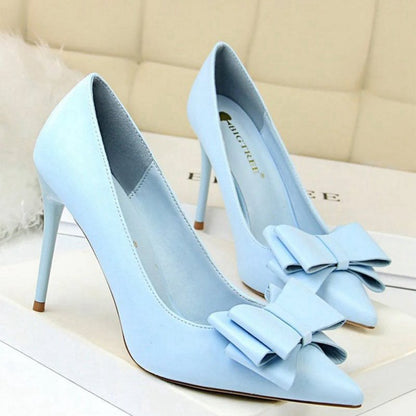 Stiletto Pointy Heels with Bows