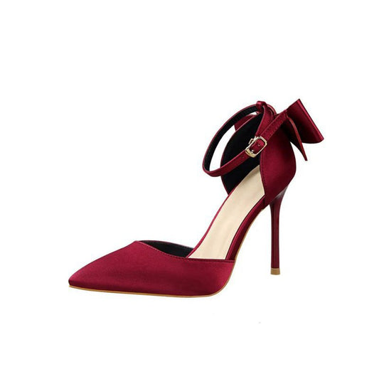Satin Prom Heels with Bowknot