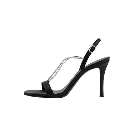Square Toe Stiletto High Heels with Beading
