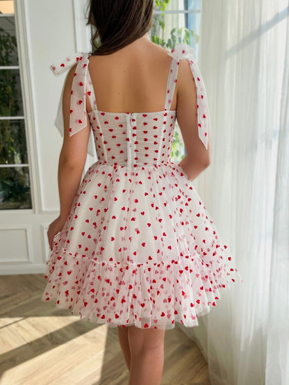 A-line Sweetheart Neck Tulle Homecoming Dresses
