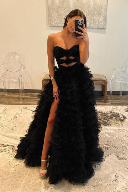 Ball Gown Sweetheart Tie Printed Tulle Prom Dresses