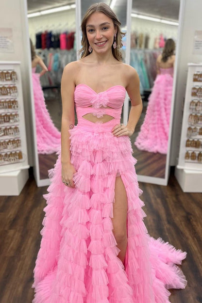 Ball Gown Sweetheart Tie Printed Tulle Prom Dresses