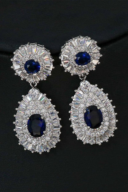 Royal Crystal Necklace Earring Jewelry Set