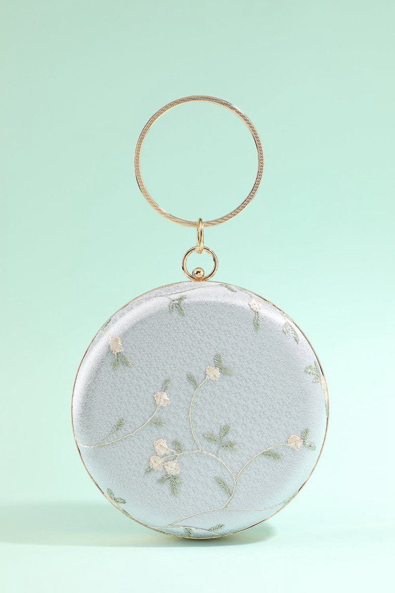 White Embroidery Handbag