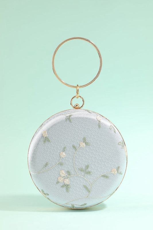 White Embroidery Handbag