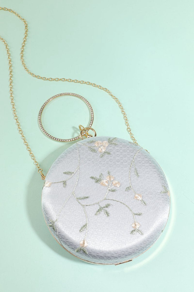 White Embroidery Handbag