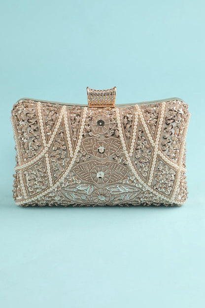 Reto Pearl Embroidery Handbag
