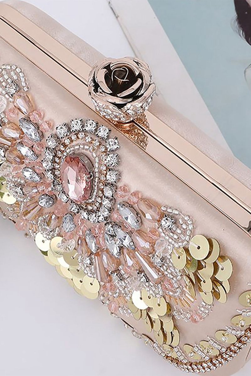 Sequins Rhinestones Square Party Handbag