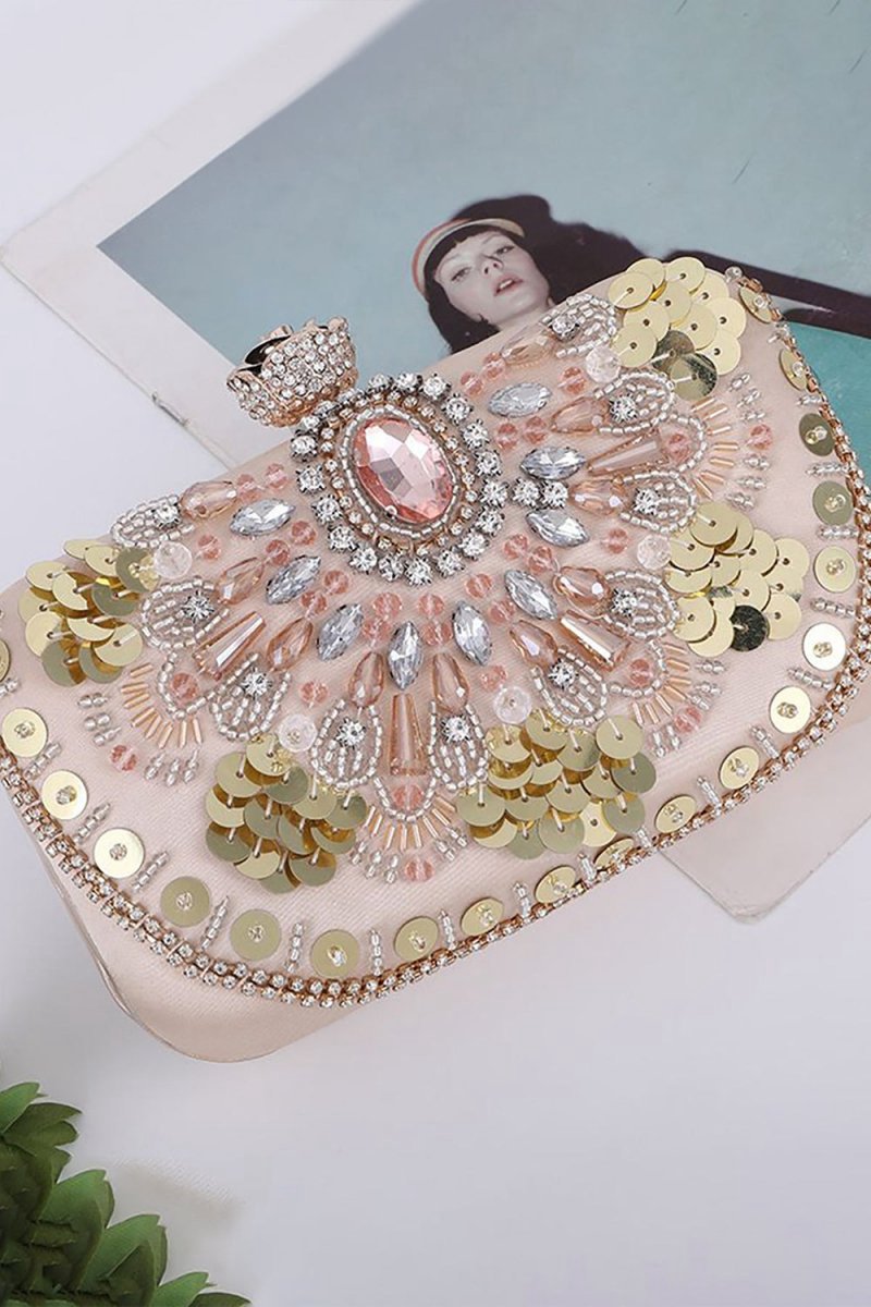 Sequins Rhinestones Square Party Handbag