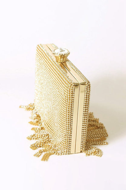 Tassels Golden Exquisite Square Party Handbag