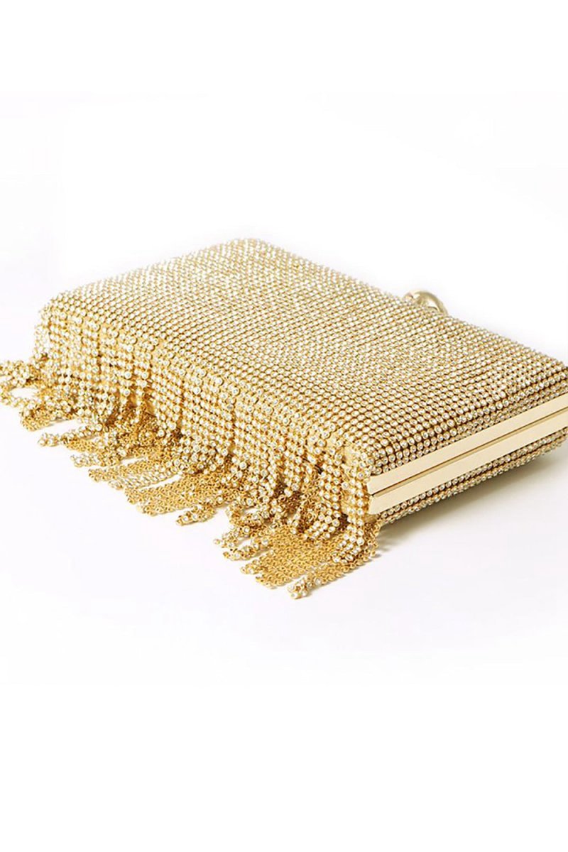 Tassels Golden Exquisite Square Party Handbag