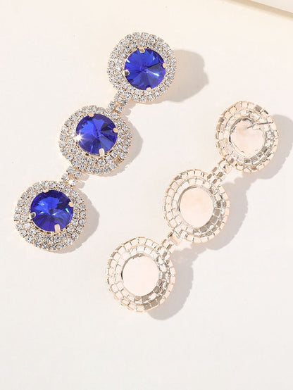 Royal Rhinestones Long Round Earrings