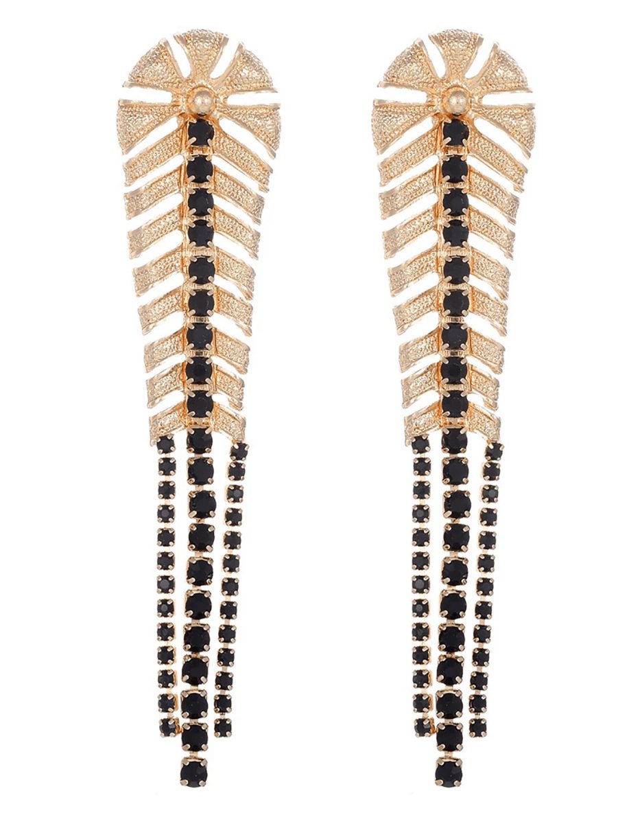Golden Leaf Tassel Vintage Boho Long Earrings