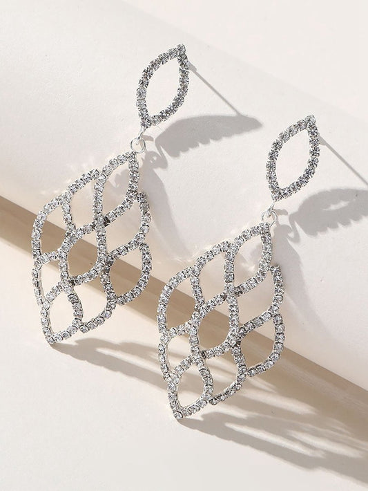 Silver Cutout Leaf Unique Earrings